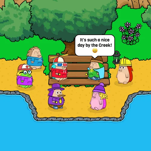 Hedgehogs hanging out together in the online world